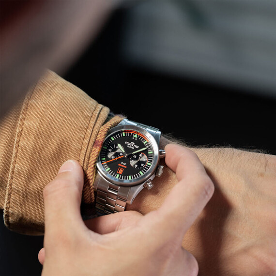 Pánské hodinky Fortis Flieger F-43 Bicompax F4240004, Verze: stříbrná2 , 10 image