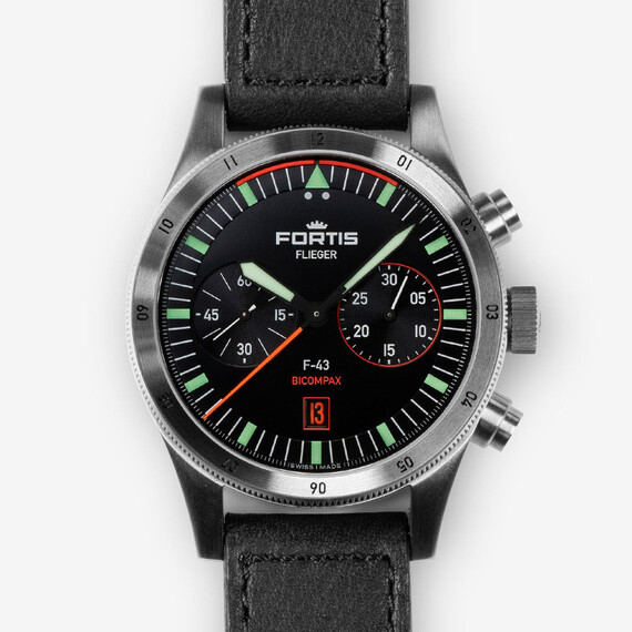 Pánské hodinky Fortis Flieger F-43 Bicompax F4240005, Verze: černá , 11 image