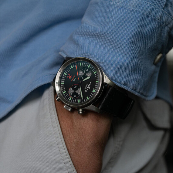 Pánské hodinky Fortis Flieger F-43 Bicompax F4240005, Verze: černá , 4 image