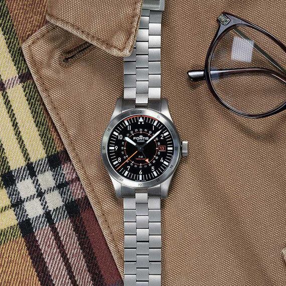 Pánské hodinky Fortis Flieger F-43 Triple-GMT F4260000, Verze: černá , 14 image