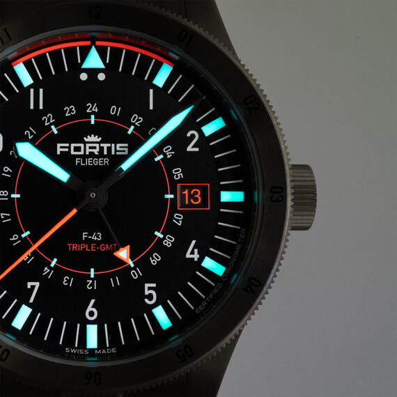 Pánské hodinky Fortis Flieger F-43 Triple-GMT F4260000, Verze: černá , 16 image