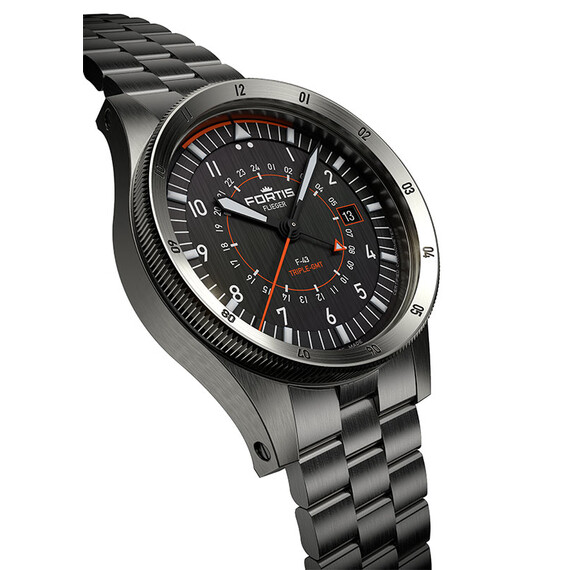 Pánské hodinky Fortis Flieger F-43 Triple-GMT F4260000, Verze: černá , 29 image