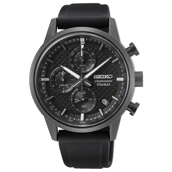Pánské hodinky Seiko Chronograph Titanium SSB393P1, Verze: černá 