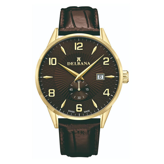 Pánské hodinky Delbana Retro 42601.622.6.104, Verze: hnědá 