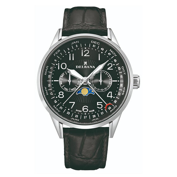 Pánské hodinky Delbana Retro Moonphase 41601.646.6.034, Verze: černá 