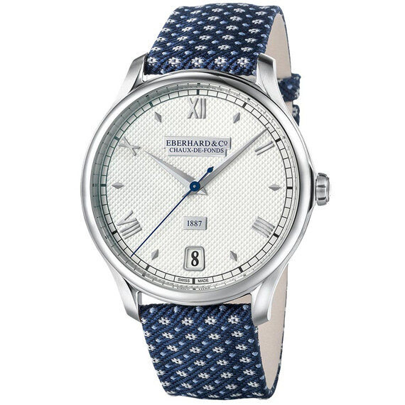 Pánské hodinky Eberhard 1887 Remontage Manuel 21028.01 CT, Verze: modrá2 