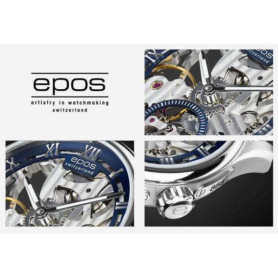 Pánské hodinky Epos Originale Skeleton Limited Edition 3500.165.20.26.30, Verze: modrá2 , 4 image