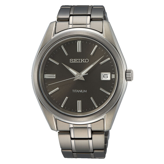 Pánské hodinky Seiko Titanium SUR375P1, Verze: šedá 