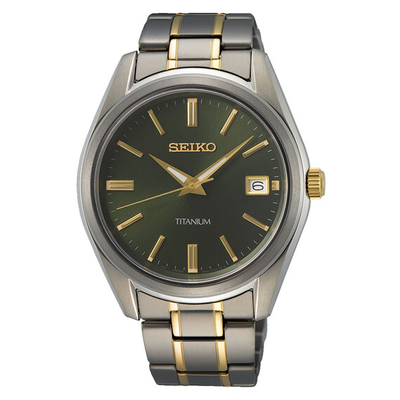 Pánské hodinky Seiko Titanium SUR377P1, Verze: zelená 