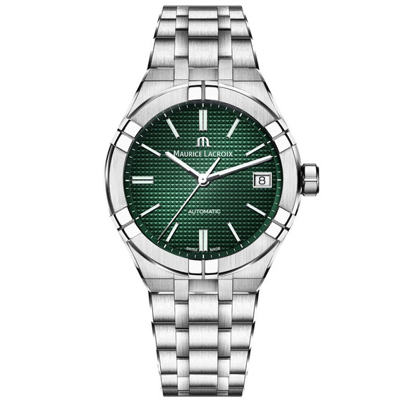 Pánské hodinky Maurice Lacroix Aikon Automatic 42 mm AI6008-SS002-630-1, Verze: zelená 