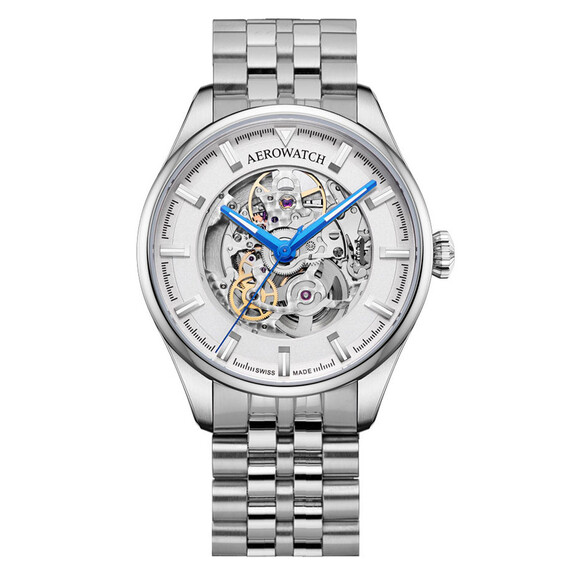 Pánské hodinky Aerowatch Les Grandes Classiques Automatic Skeleton A 60996 AA02 SQ M, Verze: stříbrná 