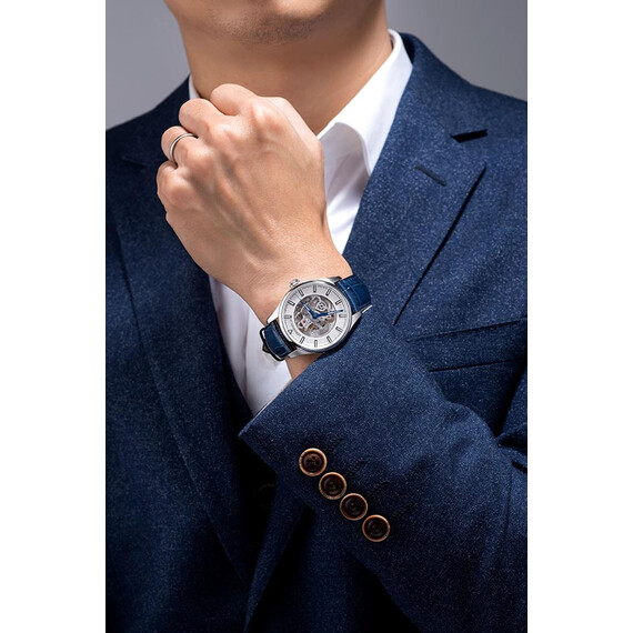 Pánské hodinky Aerowatch Les Grandes Classiques Automatic Skeleton A 60996 AA02 SQ, Verze: modrá , 6 image