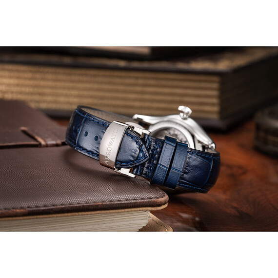 Pánské hodinky Aerowatch Les Grandes Classiques Automatic Skeleton A 60996 AA02 SQ, Verze: modrá , 5 image