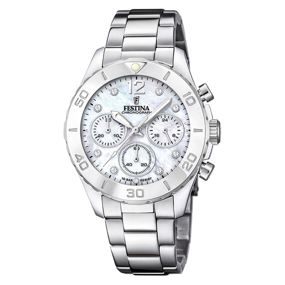 Dámské hodinky Festina Boyfriend Chronograph F20603/1, Verze: stříbrná 
