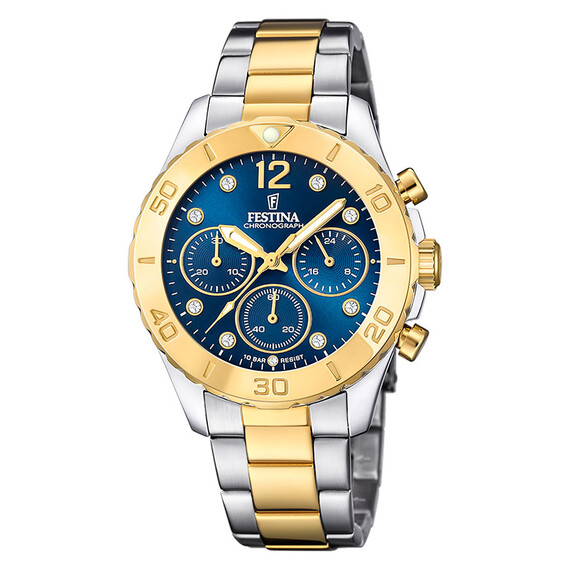 Dámské hodinky Festina Boyfriend Chronograph F20604/3, Verze: žluté zlato2 