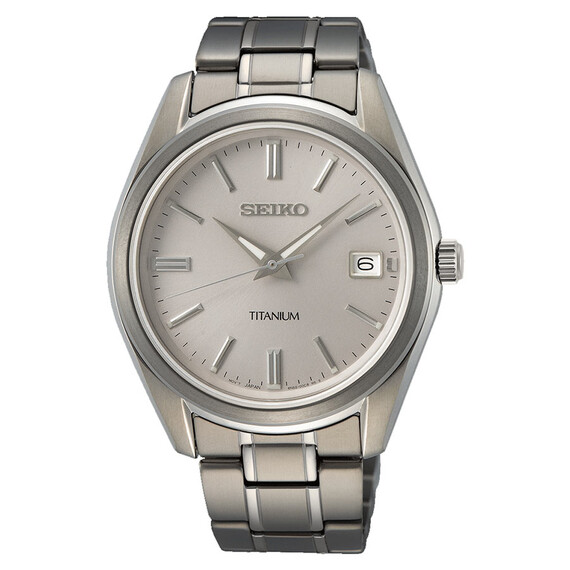 Pánské hodinky Seiko Titanium SUR369P1, Verze: stříbrná 