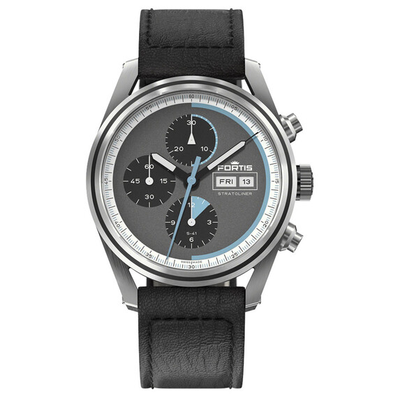 Pánské hodinky Fortis Stratoliner S-41 Cosmic Gray F2340016, Verze: černá2 