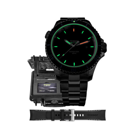 Pánské hodinky Traser P67 SuperSub Black 109376 SET, Verze: černá , 3 image