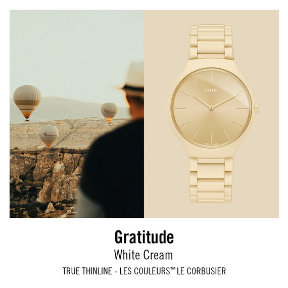 Hodinky Rado True Thinline Les Couleurs™ Le Corbusier R27090602, Verze: béžová, krémová , 10 image