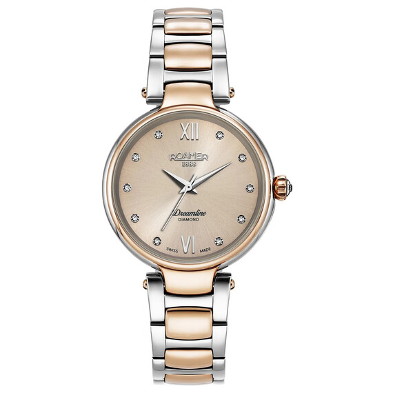 Dámské hodinky Roamer Dreamline Diamonds 857847 49 38 50, Verze: růžové zlato 