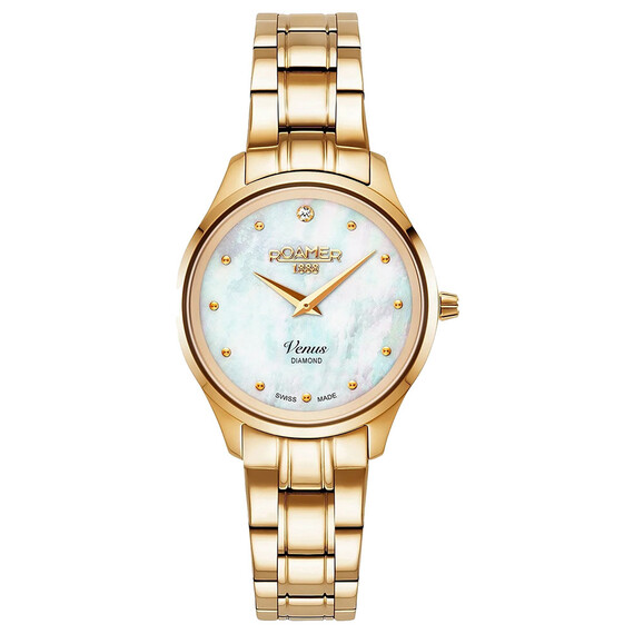 Dámské hodinky Roamer Venus Diamond 601857 48 89 20, Verze: žluté zlato 