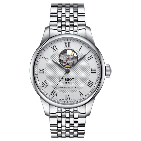 Pánské hodinky Tissot Le Locle Powermatic 80 Open Heart T006.407.11.033.02, Verze: stříbrná 