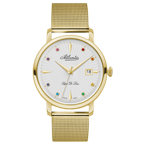 Dámské hodinky Atlantic Super De Luxe Precious Stones 29355.45.29MB, Verze: žluté zlato 