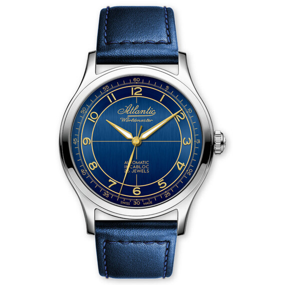 Pánské hodinky Atlantic Worldmaster Automatic Incabloc 53780.41.53G, Verze: modrá 