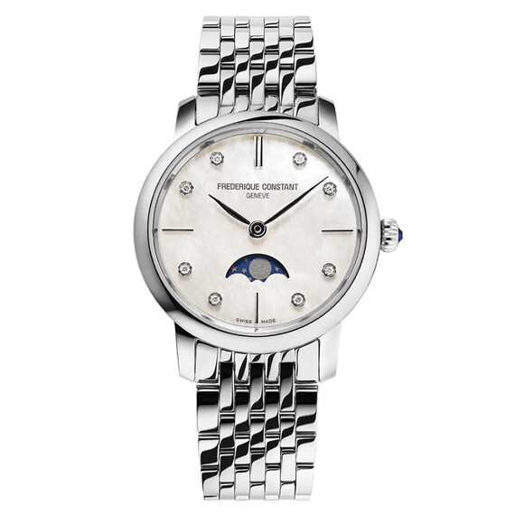 Dámské hodinky Frederique Constant Slimline Ladies Moonphase FC-206MPWD1S6B, Verze: stříbrná 