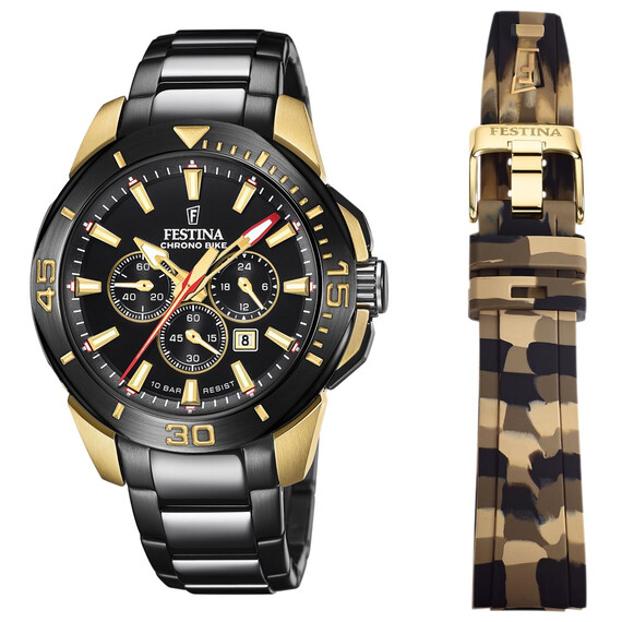 Pánské hodinky Festina Chrono Bike 2022 Special Edition F20644/1, Verze: žluté zlato 