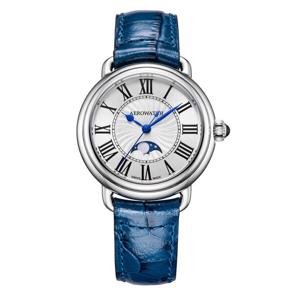 Dámské hodinky Aerowatch 1942 Elegance Moon Phase A 43960 AA03, Verze: modrá2 