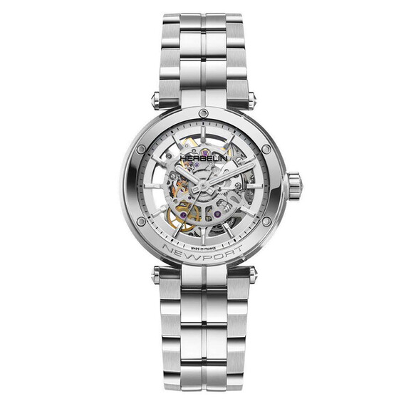 Pánské hodinky Herbelin Newport Automatic Skeleton 1658BSQ12, Verze: stříbrná 