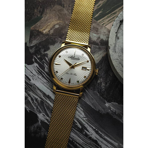 Dámské hodinky Atlantic Super De Luxe Precious Stones 29355.45.29MB, Verze: žluté zlato , 2 image