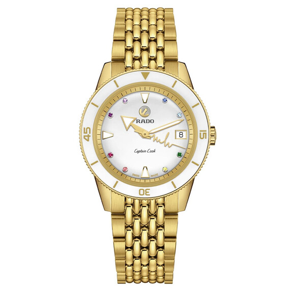 Dámské hodinky Rado Captain Cook x Marina Hoermanseder Heartbeat R32117708, Verze: žluté zlato 