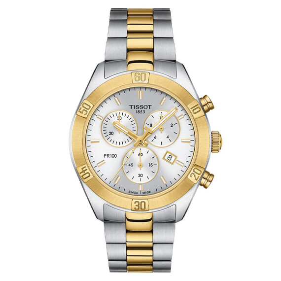Dámské hodinky Tissot PR 100 Sport Chic Lady Chrono T101.917.22.031.00, Verze: žluté zlato 