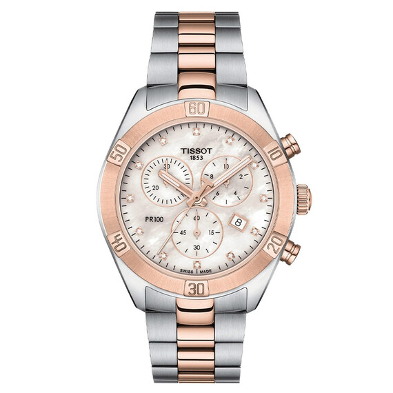 Dámské hodinky Tissot PR 100 Sport Chic Lady Chrono T101.917.22.116.00, Verze: růžové zlato 