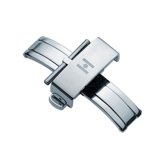 Spona motýlková Hirsch barva ocelová 16 mm, Barva dílu: stříbrný lesklý, Šířka: 16 