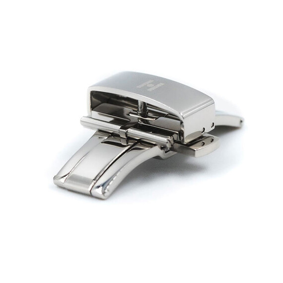 Spona motýlková Hirsch barva ocelová 16 mm, Barva dílu: stříbrný lesklý, Šířka: 16 , 2 image