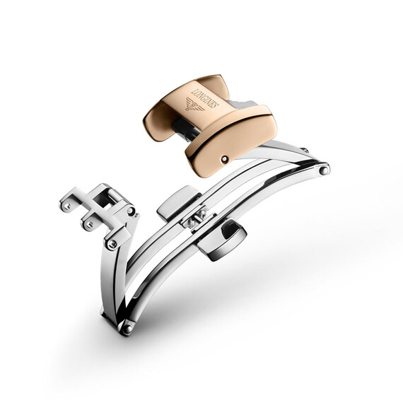 Spona motýlková Longines barva růžové zlato 18 mm, Barva dílu: zlato růžové, Šířka: 18, Materiál: nerezová ocel 