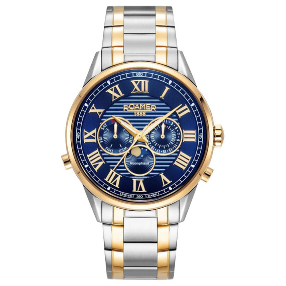 Pánské hodinky Roamer Superior Moonphase II 513821 47 45 50, Verze: žluté zlato 