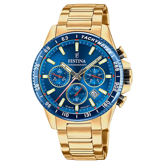 Pánské hodinky Festina Timeless Chronograph F20634/3, Verze: žluté zlato2 