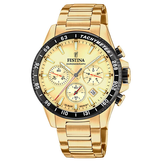 Pánské hodinky Festina Timeless Chronograph F20634/6, Verze: žluté zlato4 