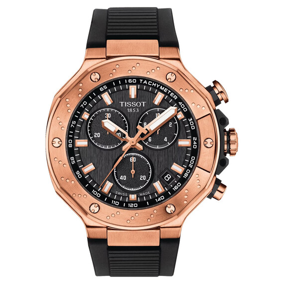 Pánské hodinky Tissot T-Race Quartz Chronograph T141.417.37.051.00, Verze: růžové zlato 