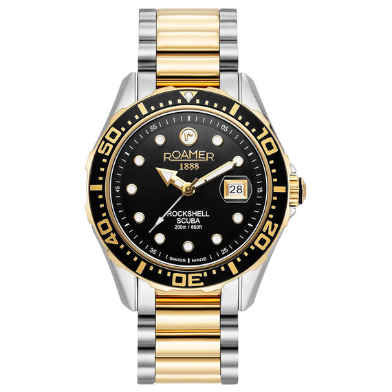 Pánské hodinky Roamer Rockshell Mark III Scuba 220858 47 85 50, Verze: žluté zlato2 