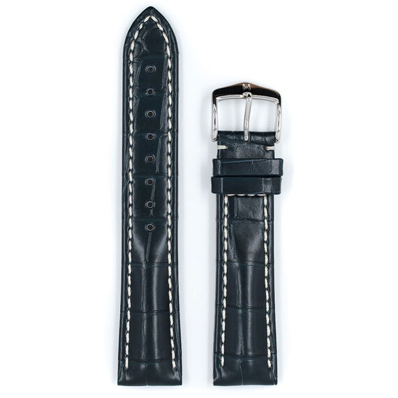 Řemínek Hirsch Capitano modrý 22 L - 120/80, Verze: modrá2, Šířka řemínku: 22, Šířka u spony: 18 , 2 image