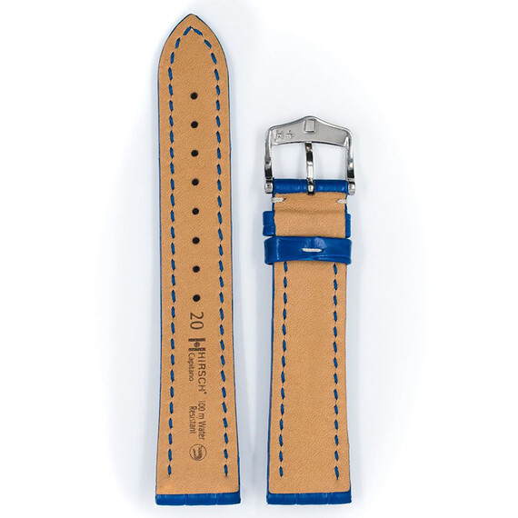 Řemínek Hirsch Capitano královská modř 22 L - 120/80, Verze: modrá, Šířka řemínku: 22, Šířka u spony: 18 , 3 image