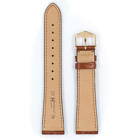 Řemínek Hirsch London zlatohnědý 14 M - 110/70, Verze: hnědá4, Šířka řemínku: 14, Šířka u spony: 10, Délka řemínku: M - 110/70 , 3 image