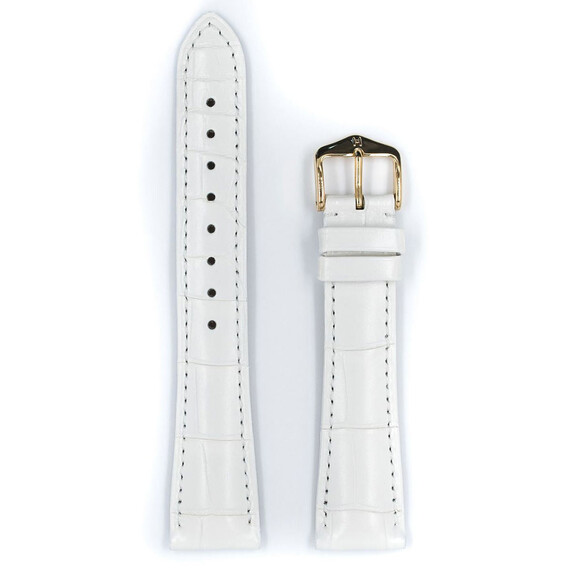 Řemínek Hirsch London bílý 14 M - 110/70, Verze: bílá, Šířka řemínku: 14, Šířka u spony: 10, Délka řemínku: M - 110/70 , 2 image