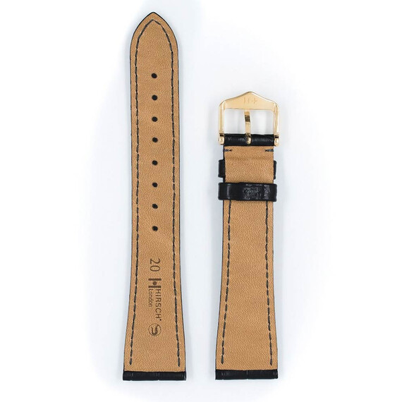 Řemínek Hirsch London černý 14 M - 110/70, Verze: černá, Šířka řemínku: 14, Šířka u spony: 12, Délka řemínku: M - 110/70 , 3 image