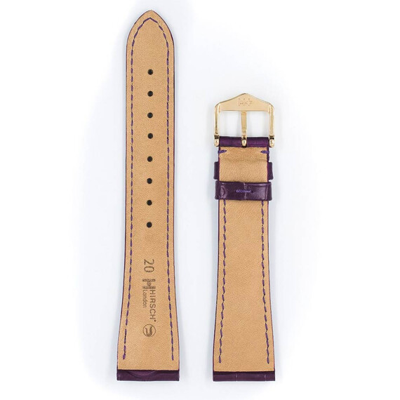 Řemínek Hirsch London fialový 14 M - 110/70, Verze: fialová, Šířka řemínku: 14, Šířka u spony: 10, Délka řemínku: M - 110/70 , 3 image